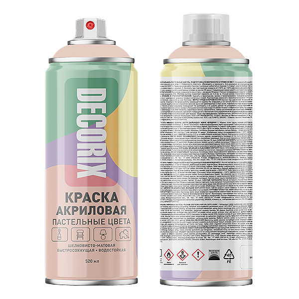 Краска универсальная пастельные цвета матовая DECORIX