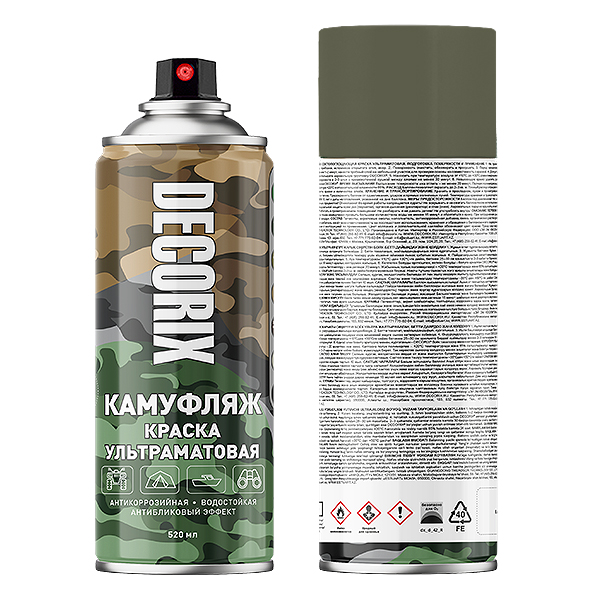 Краска КАМУФЛЯЖ ультраматовая Decorix